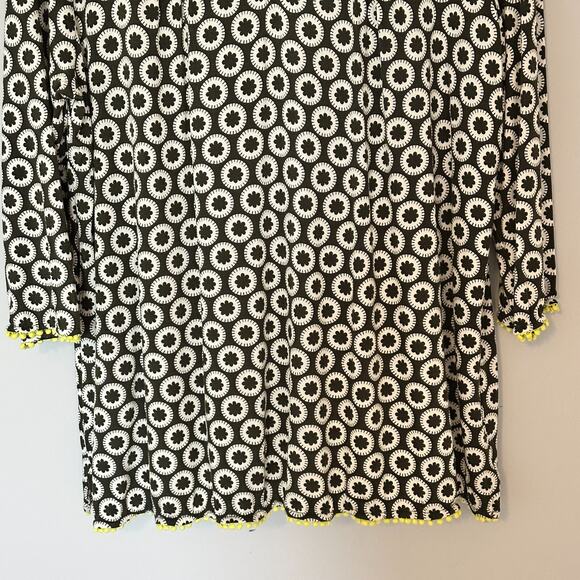 Boden Tessa Jersey Top Plus Size 18 Geometric Pom Pom Keyhole Neck Lightweight - Picture 3 of 10